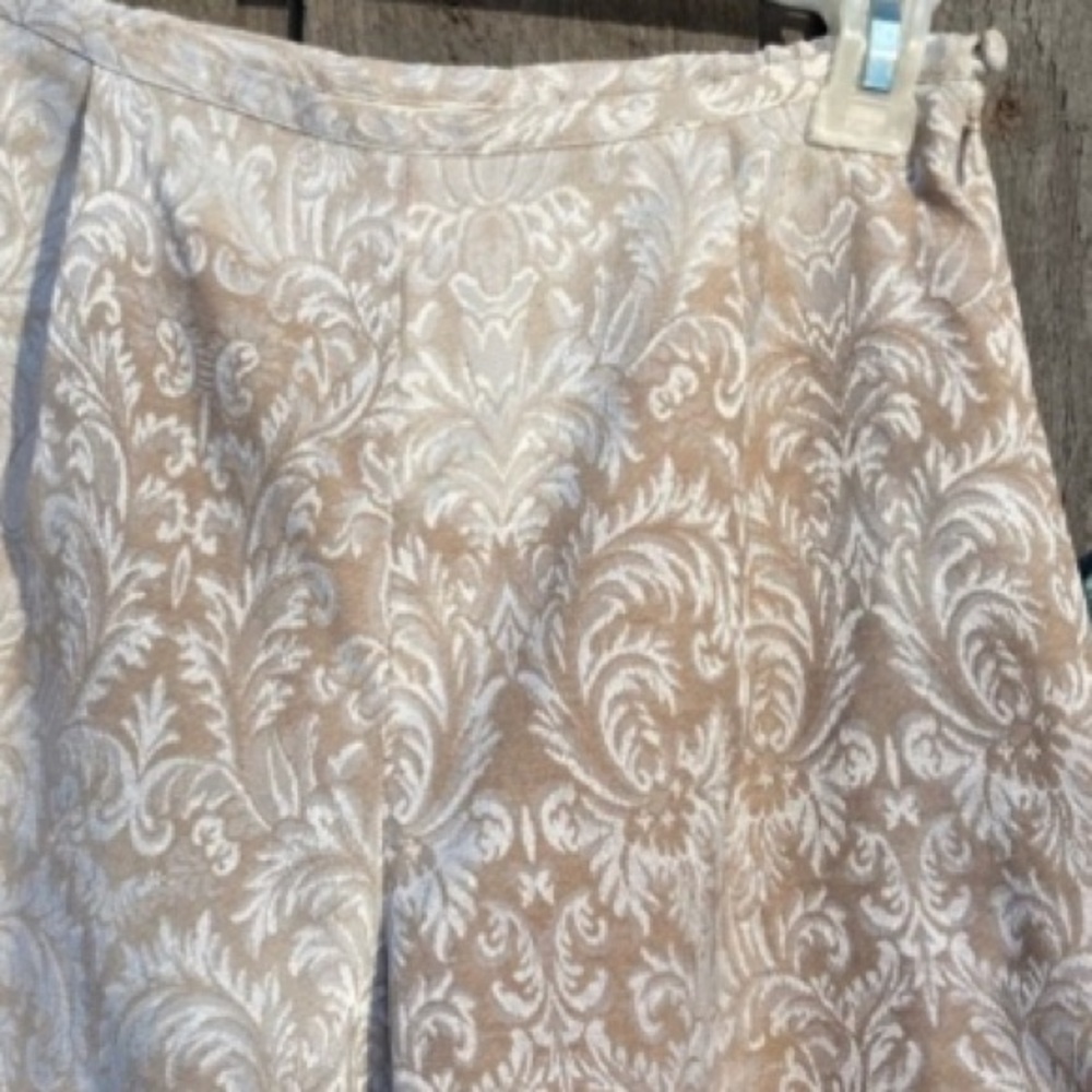 CDG Shorts Skirt Dress Shorts Pretty Paisley Damask Gold Cream Size Small